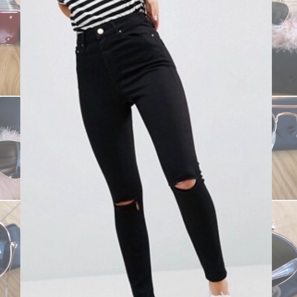 asos black high waisted jeans